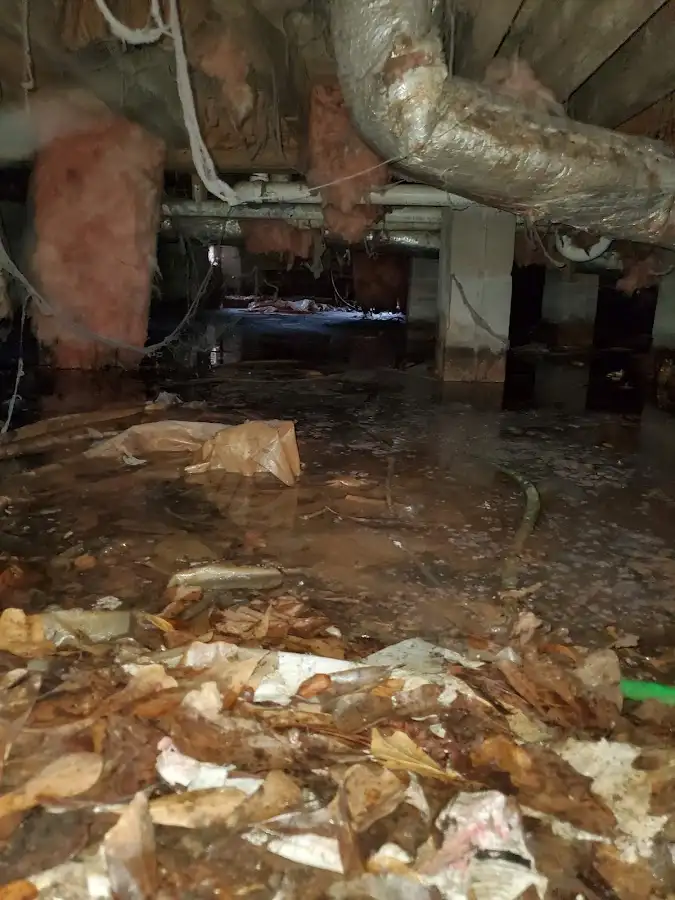 Crawl space flood assessment for Commercial Water Damage Restoration in Town of Pecos